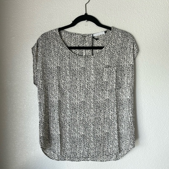 Tops - Three Eighty Two Owen Pocketed Tee Small Black and White